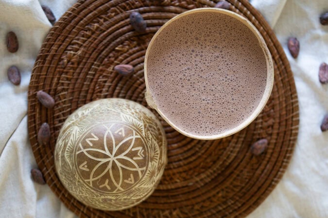 Jícara Bowl (Calabash) with Drinking Chocolate